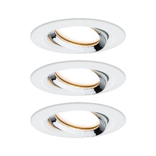 [PAU93686] Kit enc Nova Plus Coin grad IP65 rd Noir LED 3x6W 470lm 2700K Blanc dép Chr/alu