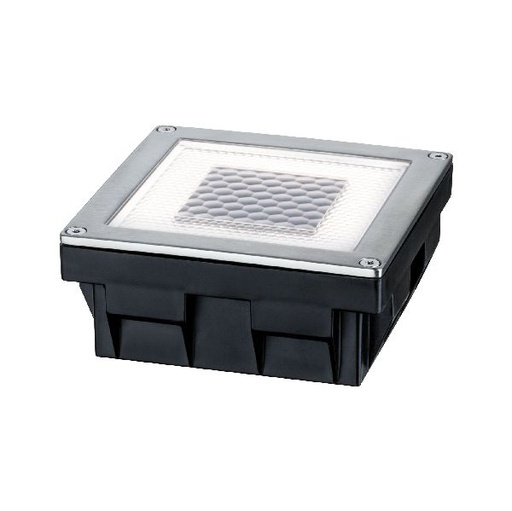 [PAU93774] Special Enc kit solaire sol Cube IP67 LED 1x0,24W 100x100mm clair acier/polycarb