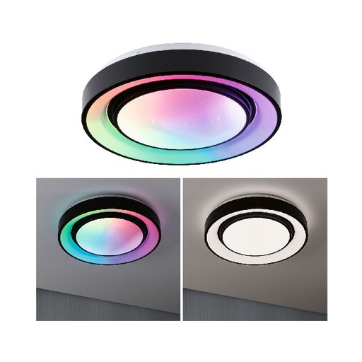[PAU70544] WallCeiling Rainbow Dynamic RGB TunW LED 22W 375mmm Blanc/Noir 230V Syn/Métal