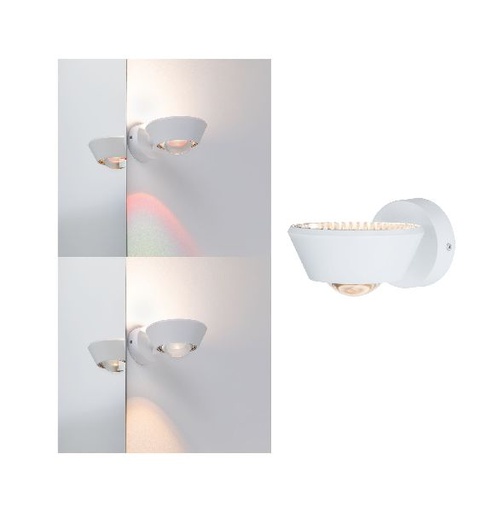 [PAU70946] WallCeiling Sabik IP44 LED gradable 13W Blanc dépoli 230V plastique