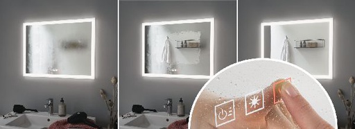 [PAU78951] Applique HomeSpa Mirra carré IP44 LED WhiteSw 22W 600x800mm Mir/Bc 230V Mét/Ac