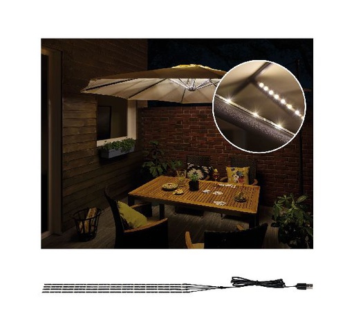 [PAU94208] Ecl. parasol Mobile Extérieur 3000K 4x0,4m