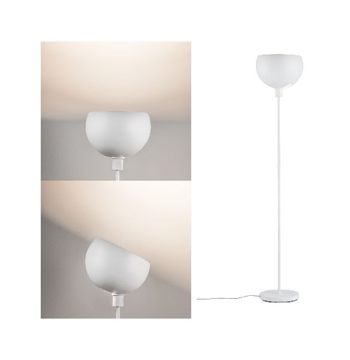 [PAU70928] Lampadaire Gambia max.1x60W Blanc dépoli 230V Métal 