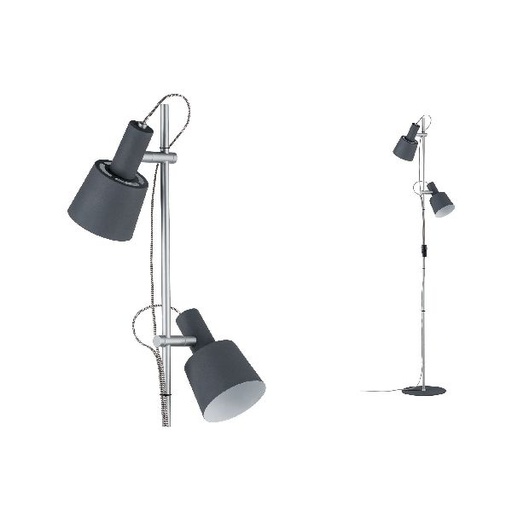 [PAU79690] Neordic Haldar lampadaire max2x20W E14 Gris foncé Mat 230V Métal