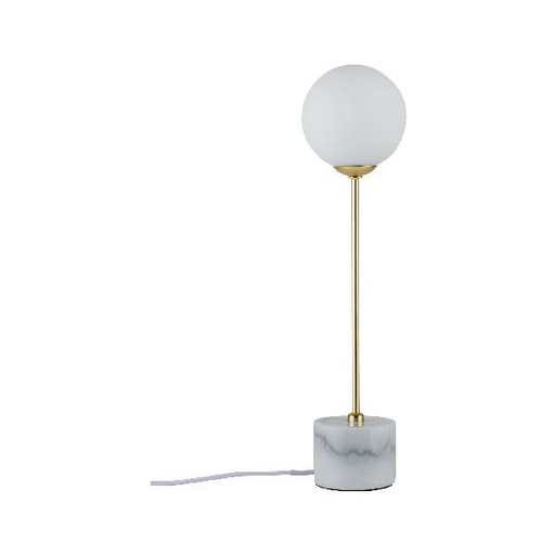 [PAU79661] Neordic Moa lampe de table max 1x10W G9 Blanc/Doré mat 230V Verre/Marbre/Métal