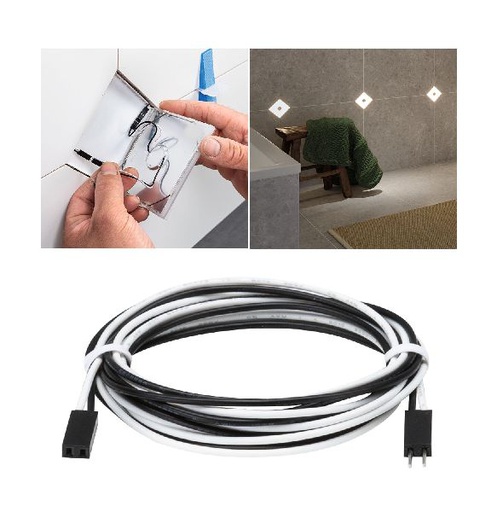 [PAU78416] LumiTiles Cables Single Colour 1x65cm 12V Noir plastique