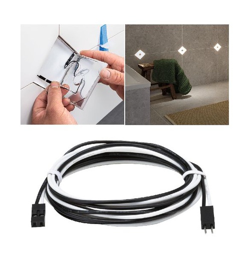 [PAU78417] LumiTiles Cables Single Colour 1x130cm 12V Noir plastique