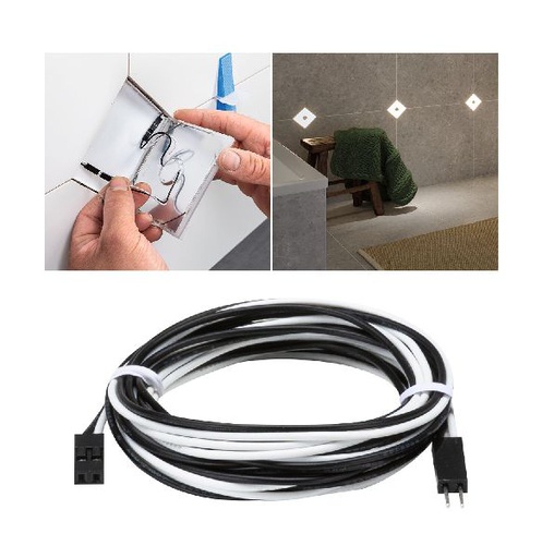 [PAU78418] LumiTiles Cables Single Colour 1x195cm 12V Noir plastique