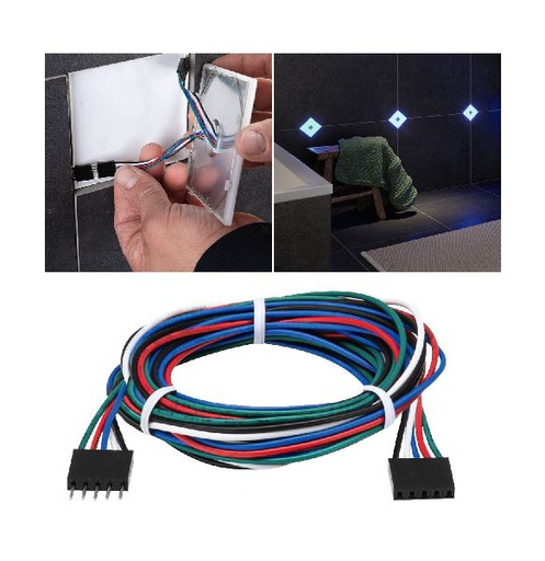[PAU78421] LumiTiles Cables Multi Colour 1x130cm 12V Noir plastique