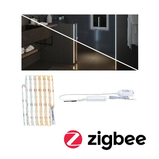 [PAU78427] Kit Strips LumiTiles COB Slim Zigbee 2m TunW IP44 Cover 6W 230/24V blanc syn