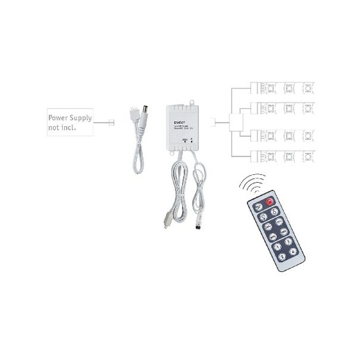 [PAU70461] Controleur YourLED Dimm/Switch 12V DC avec télécommande IR plastique