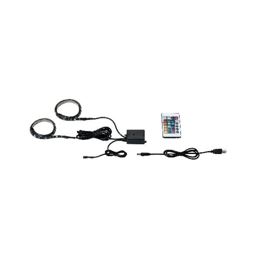 [PAU70706] Function USB-Stripe 2x50 cm RGB 2,5W 5V Noir Métal/plastique