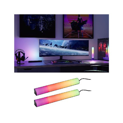 [PAU78878] Kit Lightbar 2x30cm Dynamic Rainbow RGB 2x0,6W 230/5V DC nr Alu Syn
