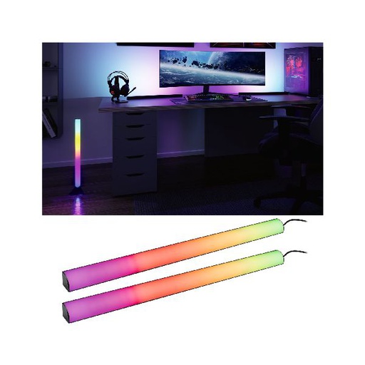 [PAU78879] Kit Lightbar 2x60cm Dynamic Rainbow RGB 2x1W 230/5V DC nr Alu Syn