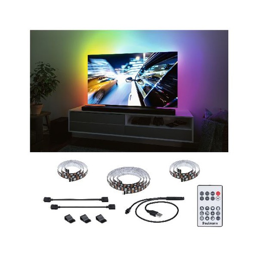 [PAU78880] Strips USB TV 55 pouces Dynamic Rainbow RGB 3,5W 5V noir
