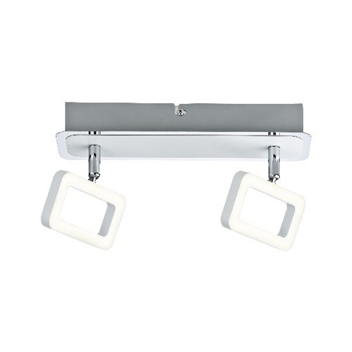 [PAU66639] Spots Frame 2x4,5W Blanc Dépoli/Chrome 230V Métal