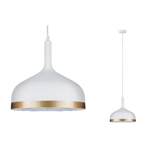 [PAU79628] Neordic Embla suspension max 1x20W E27 Blanc/Or 230V Métal