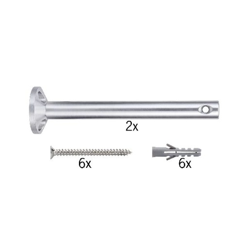 [PAU17806] Syst.Câble L&amp;E Renvoi d'angle/Support tubes à visser 1 paire 165mm Chrome