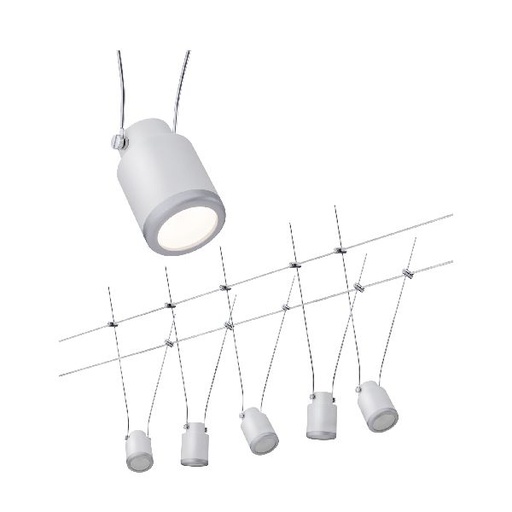 [PAU3980] Wire System TunLED 5x4W Blanc/Chr dép 230/12V Synthétique