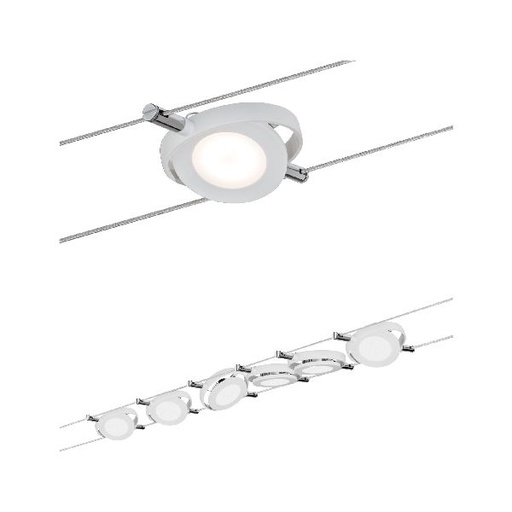 [PAU94106] Kit câble DC LED kit RoundMac 6x4W blanc mat 230V/12V DC 30VA métal