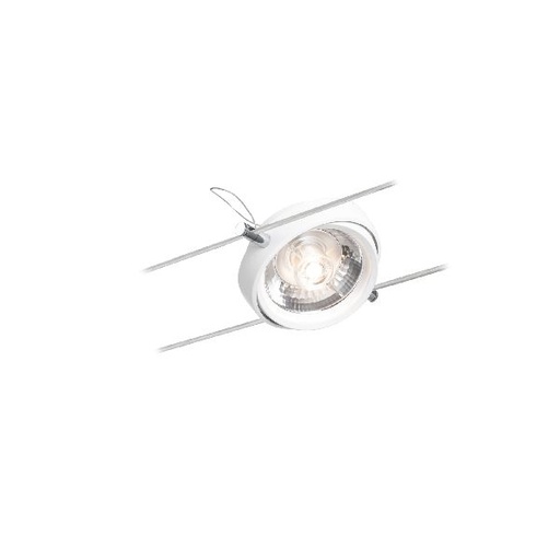 [PAU94201] Spot WireSystem Powerline II 1x8W G53 Blanc 230/12V 80VA Métal/plastique