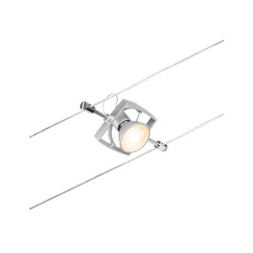 [PAU94431] Wire spot MacII max1x10W GU5,3 Chrome mat/Chrome 12V CC 60VA plastique/Métal