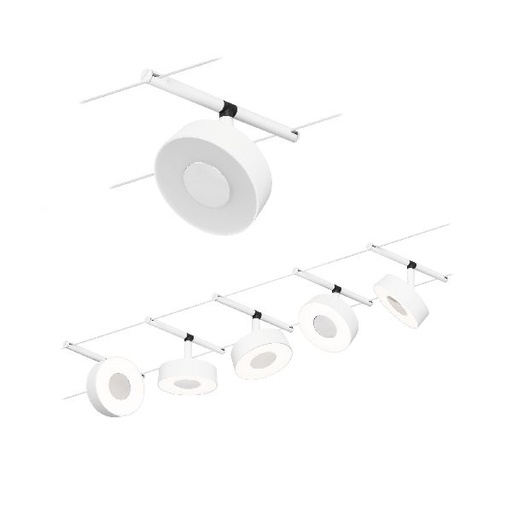 [PAU94477] Corduo Wire System CC Circle 5x5W blc dép/Chrome 230 V/12 CC 60VA Syn 3000K