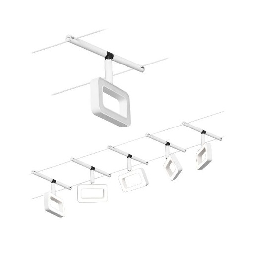 [PAU94483] Corduo Wire System CC Frame 5x4,8W blc dép/Chrome 230 V/12 CC 60VA Syn 3000K