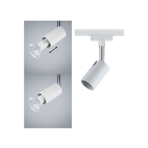 [PAU95330] Spot Système URail Pure max. 1x10W GU10 Blanc/Chrome 230V Met/Syn