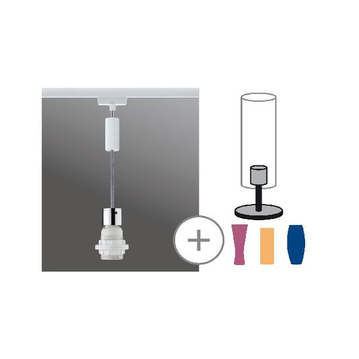 [PAU95437] Suspension URail 2Easy Basic max. 1x20 W E27 Blanc/chrome 230 V Met/Syn