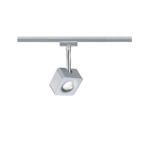 [PAU95510] Spot Cube URail 1x8W Chrome mat/Chrome 230V Métal/Plastique dimmable