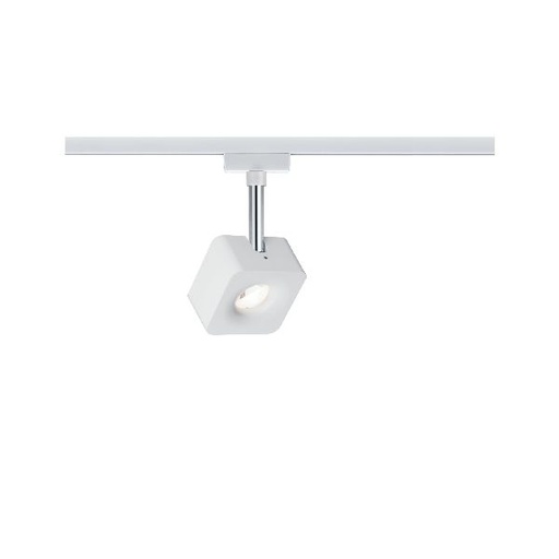 [PAU95511] Spot Cube URail 1x8W Blanc/Chrome 230V Métal/Plastique dimmable