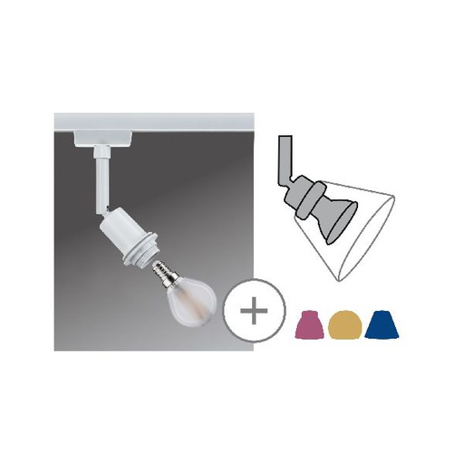 [PAU96970] URail Spot DecoSystems max1x20W E14 Blc 230V Métal