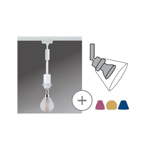 [PAU96971] URail Susp DecoSystems max1x20W E14 Blc 230V Métal/plastique câble tissé