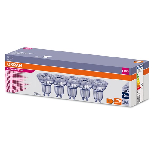 [OSR608276] Lot de 5 Osram LED Parathom GU10 4.5W dim 930 36d 350lm