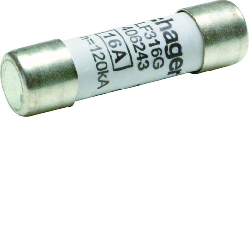 [HAG-LF316G] Cartouche Fusible cylindrique 10x38mm gG 16A 500V AC 120kA LF316G