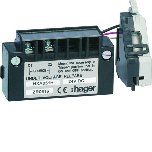 [HAG-HXA051H] Bobine à manque de tension retardée h3 h3+ 24 - 24VDC pour x160-P160-P250-P630 HXA051H