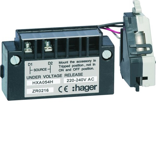 [HAG-HXA054H] Bobine à manque de tension retardée h3 h3+ 220 - 240VAC pour x160-P160-P250-P630 HXA054H