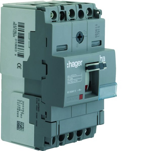 [HAG-HCA125H] Interrupteur à déclenchement libre boitier moulé h3 x160 3P In125A à cage HCA125H