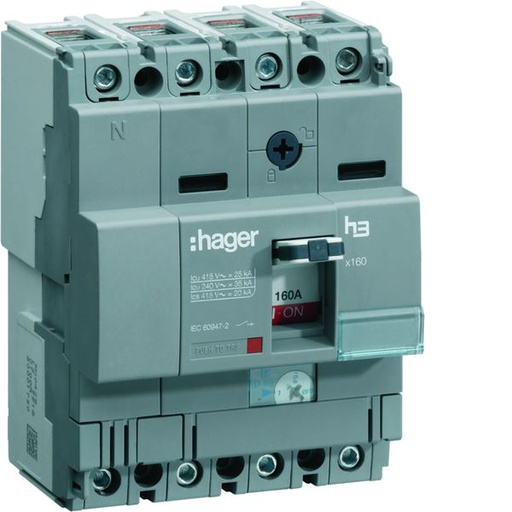 [HAG-HNA032M] Disjoncteur Boitier Moulé h3 x160 MAG (ICB) 3P3D In32A Icu40kA à cage HNA032M