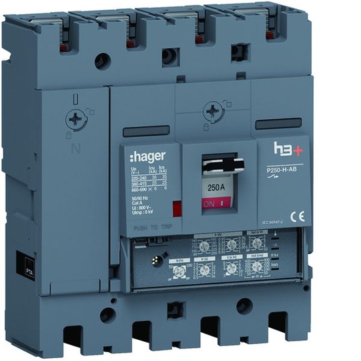 [HAG-HHT251JA] Disjoncteur Boitier Moulé h3+ P250 LSI AB 4P4D In250A Icu25kA à plage HHT251JA