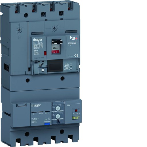 [HAG-HHT251NB] Disjoncteur Boitier Moulé + diff h3+ P250 ENERGY AB 4P4D In250A Icu25kA à plage HHT251NB
