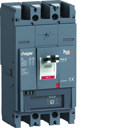 [HAG-HMW320BR] Disjoncteur Boitier Moulé h3+ P630 MAG (ICB) 3P3D In320A Icu50kA à plage HMW320BR
