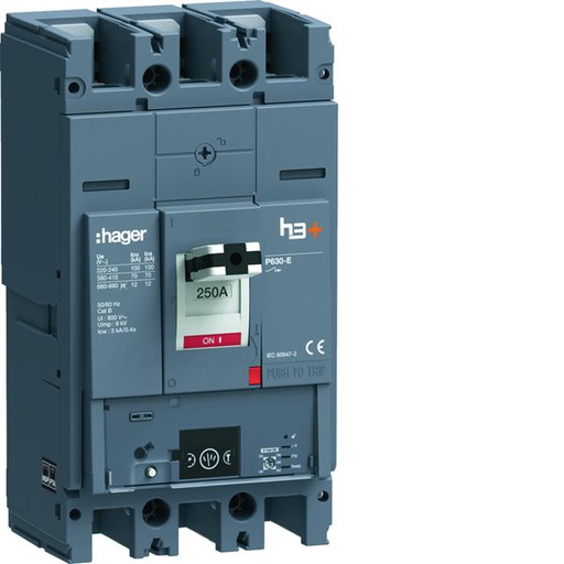 [HAG-HEW250NR] Disjoncteur Boitier Moulé h3+ P630 ENERGY 3P3D In250A Icu70kA à plage HEW250NR