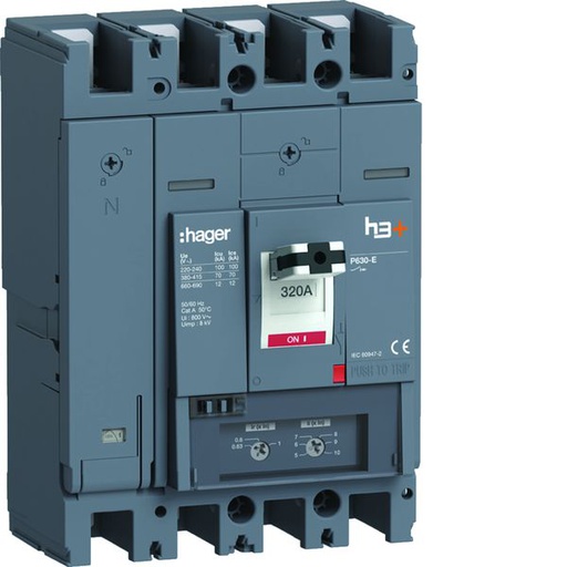 [HAG-HEW321DR] Disjoncteur Boitier Moulé h3+ P630 TM A/A 4P4D In320A Icu70kA à plage HEW321DR