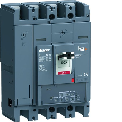 [HAG-HMW401JR] Disjoncteur Boitier Moulé h3+ P630 LSI 4P In400A Icu50kA à plage HMW401JR