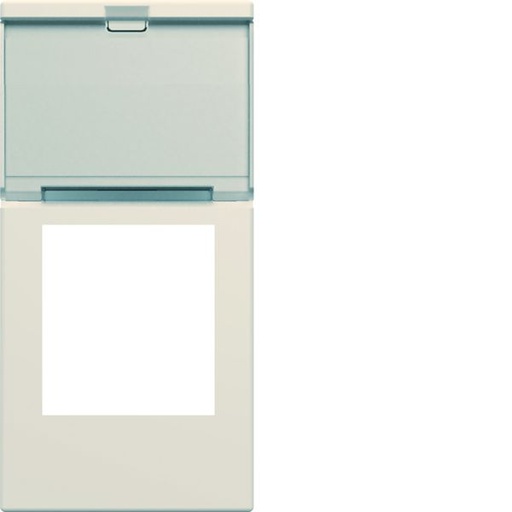 [HAG-WXD205D] Enjoliveur Gallery prise RJ45 avec porte étiquette 1 module, finition Dune WXD205D