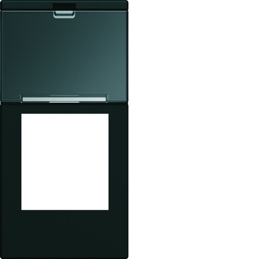 [HAG-WXD205N] Enjoliveur Gallery prise RJ45 avec porte étiquette 1 module, finition Night WXD205N