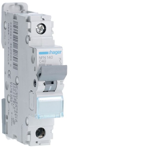 [HAG-NFN140] Disjoncteur 40A 1P 6-10kA Courbe C 1module NFN140