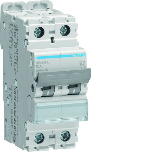 [HAG-NQN206] Disjoncteur 6A 2P 25kA Courbe B 2modules NQN206